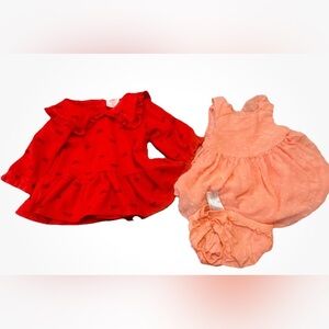 0-3 Month Girls Set of 2 Dresses